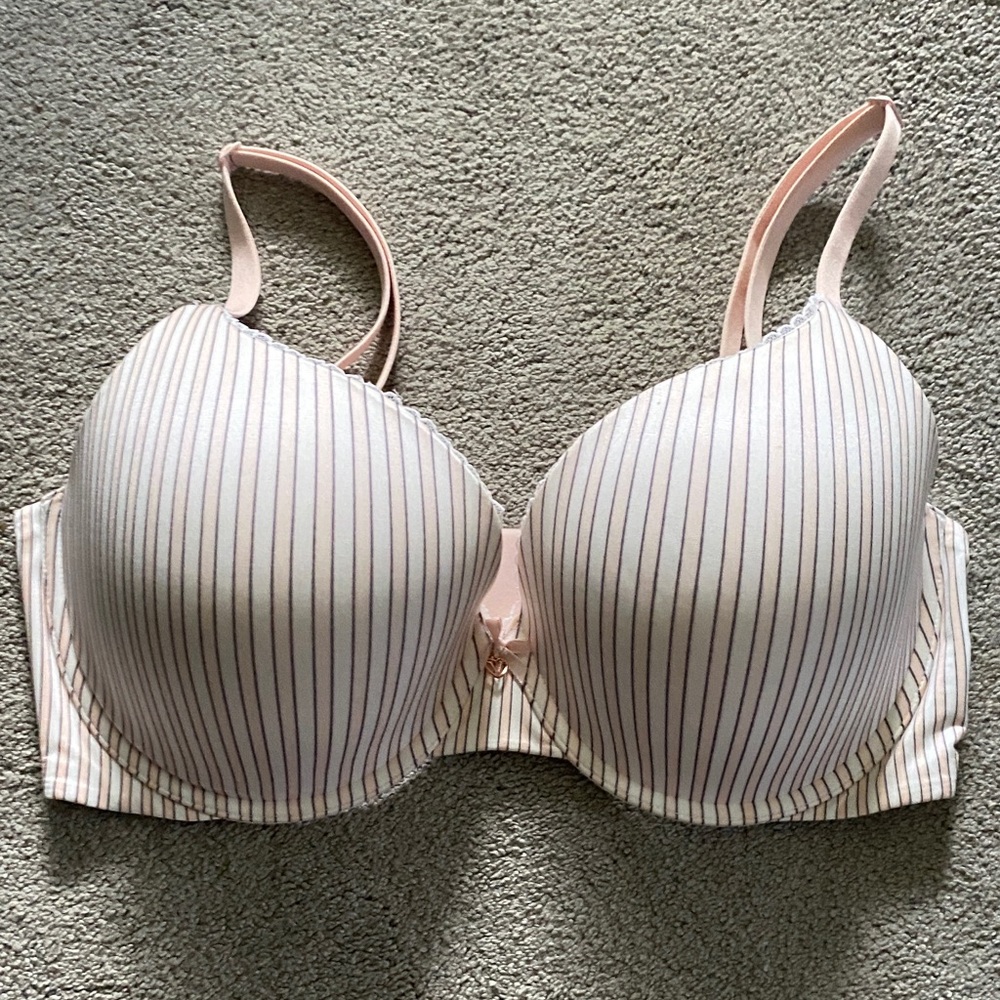 Victoria's Secret Pink & White Striped T-Shirt Bra